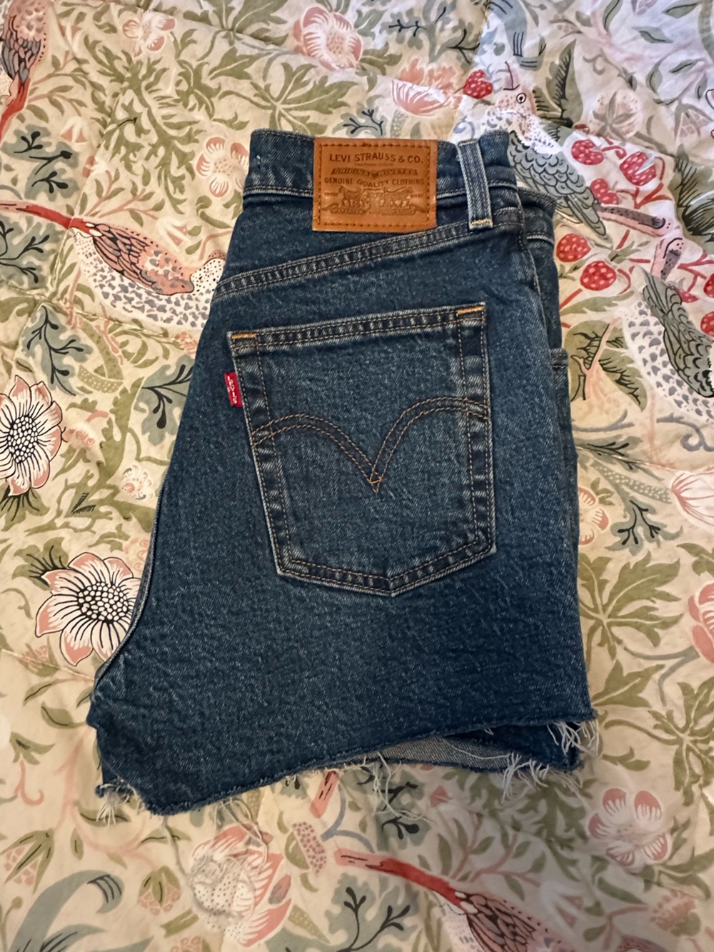 Levi's Denim Cutoff Jean Shorts in Dark Blue
